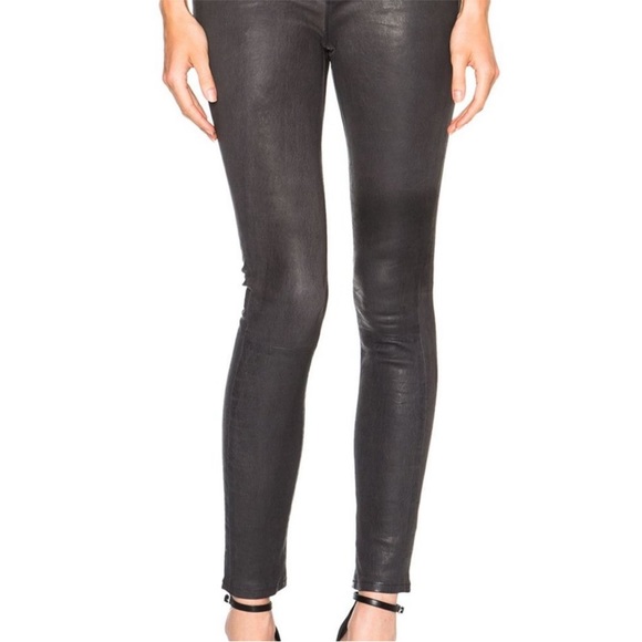 Frame Le Skinny de Jeanne leather legging pants in black 30 - Picture 2 of 14